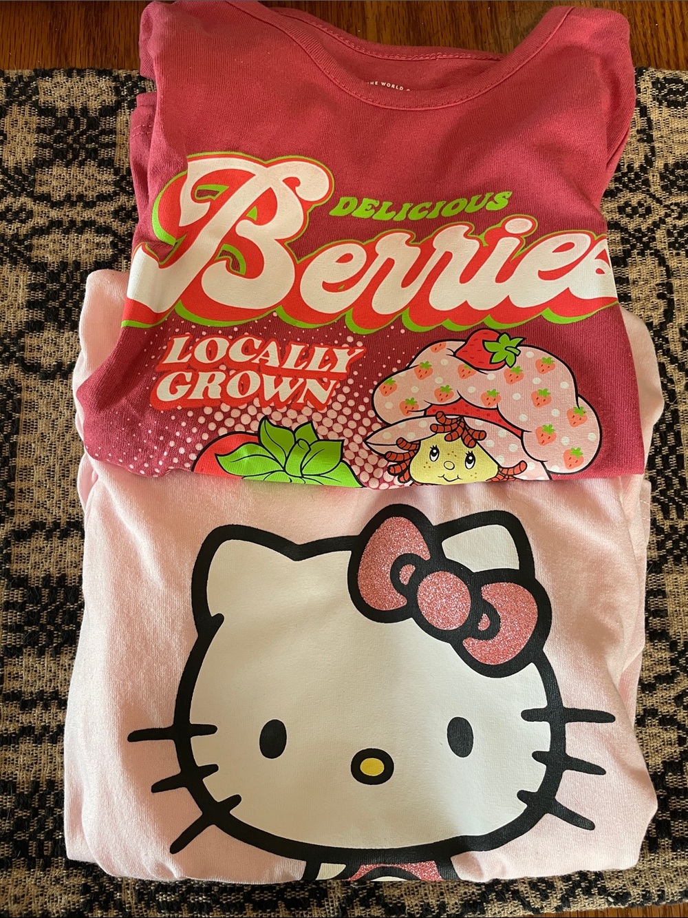 Hello Kitty Pink & Strawberry Shortcake Graphic Tees